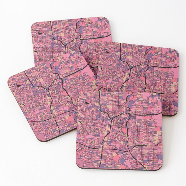 Item preview, Patrón de mapa de San Antonio en morado y rosa designed and sold by PatternMaps.