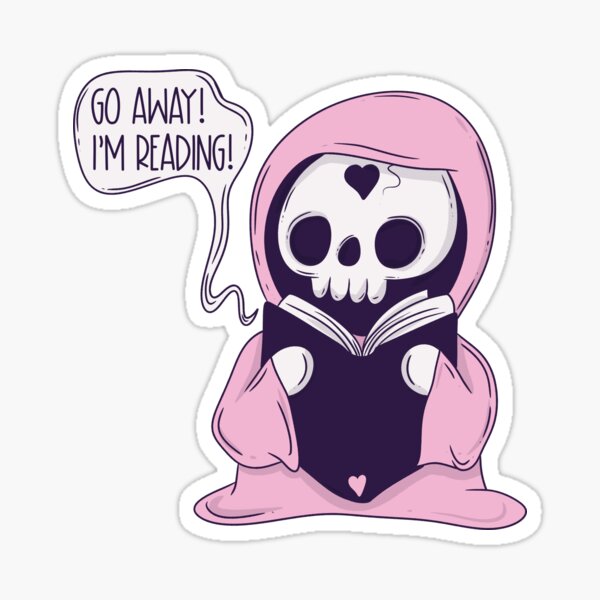 Read In Peace Grim Reaper Funny Dark Humor Book' Sticker