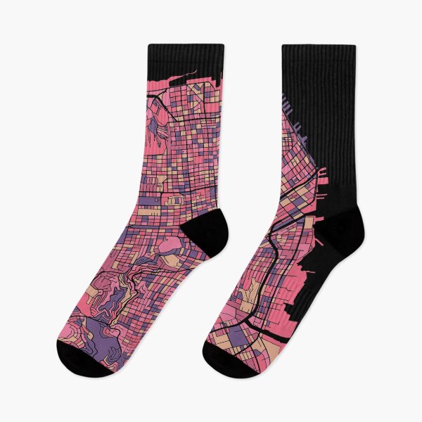 Item preview, San Francisco Map Pattern in Purple & Pink designed and sold by PatternMaps.