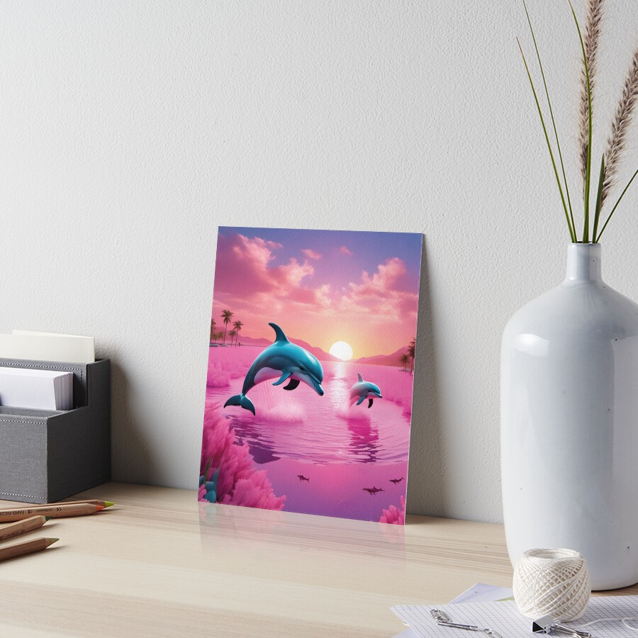 Dolphins, pink, 80s Dolphins, pink, 80s