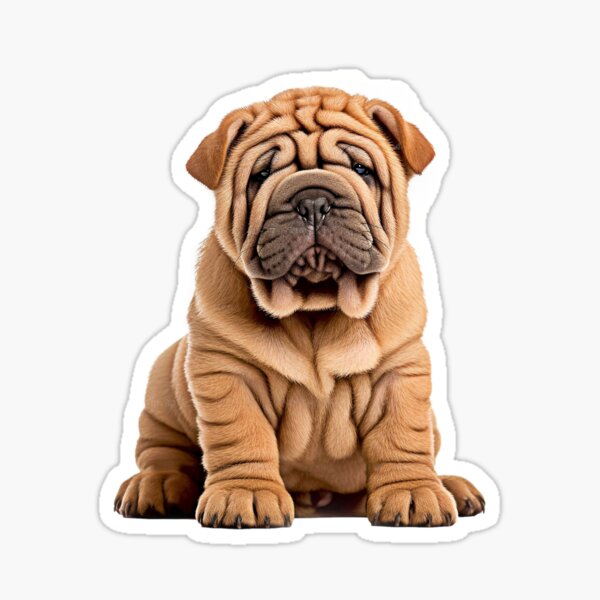 Item preview, Shar pei puppy sitting designed and sold by MiraCleAI.