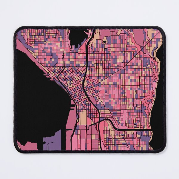 Item preview, Seattle Map Pattern in Purple & Pink designed and sold by PatternMaps.