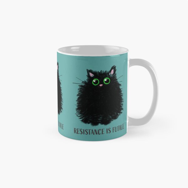 Item preview, Resistance is futile - Cute fluffy black kitten designed and sold by wobblyfrogs.