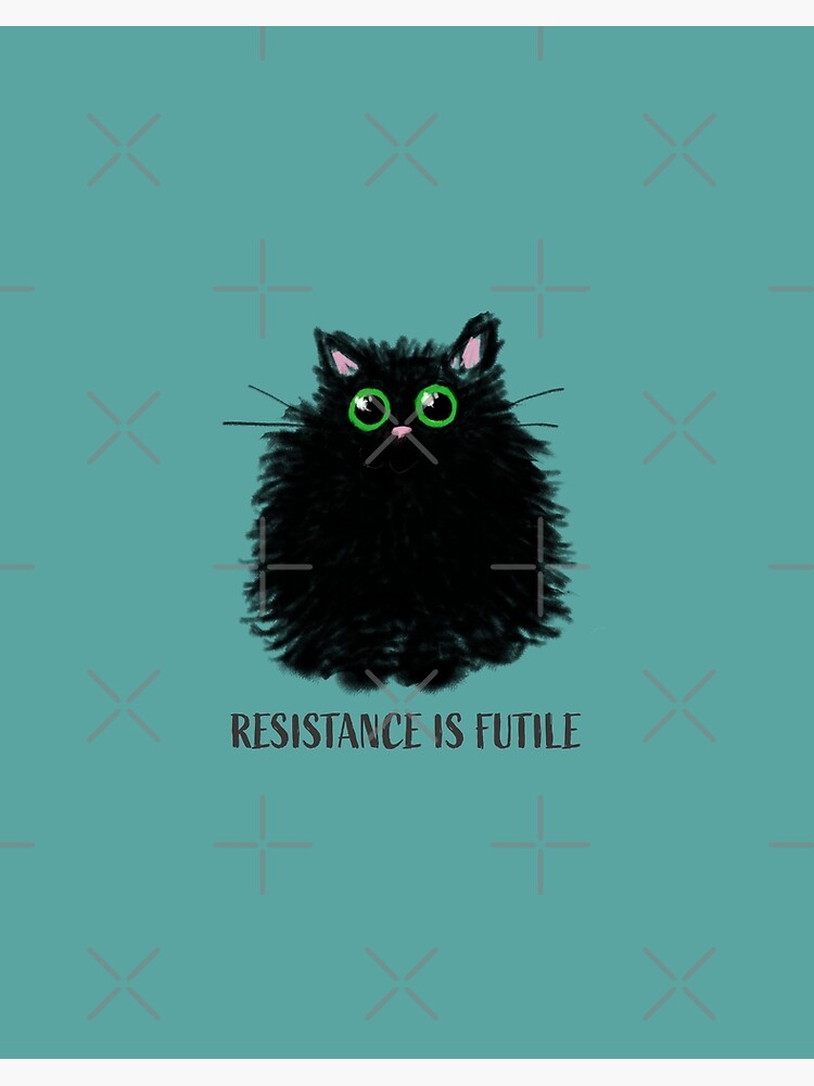 Little Black Cat Stamp | Art Board Print