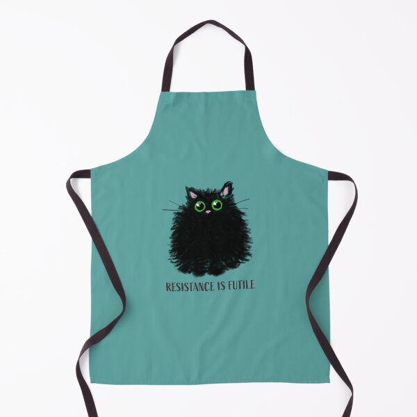 Item preview, Resistance is futile - Cute fluffy black kitten designed and sold by wobblyfrogs.
