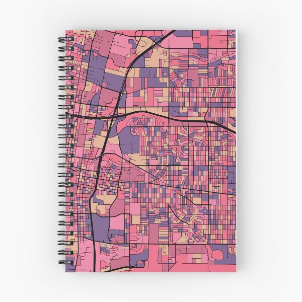 Artikelvorschau, Albuquerque-Kartenmuster in Lila und Rosa entworfen und verkauft von PatternMaps.