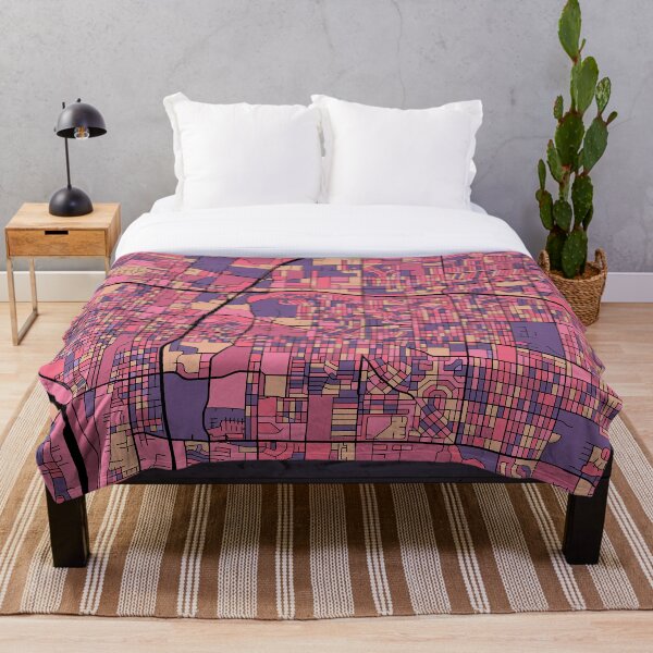 Aperçu de l'œuvre Motif de carte d'Albuquerque en violet et rose créée et vendue par PatternMaps.