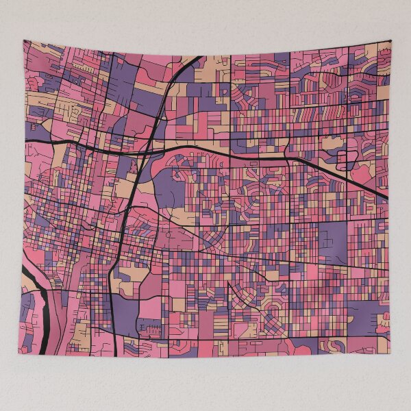Item preview, Albuquerque Map Pattern in Purple & Pink designed and sold by PatternMaps.