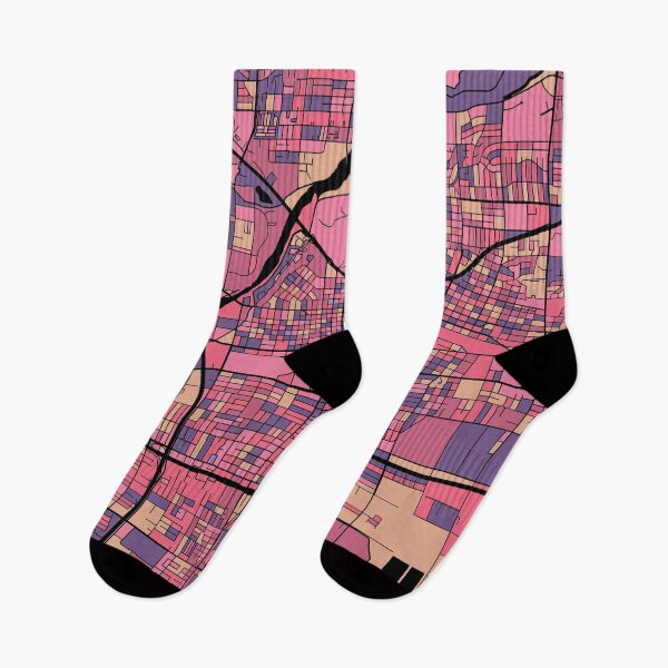 Item preview, Bakersfield Map Pattern in Purple & Pink designed and sold by PatternMaps.