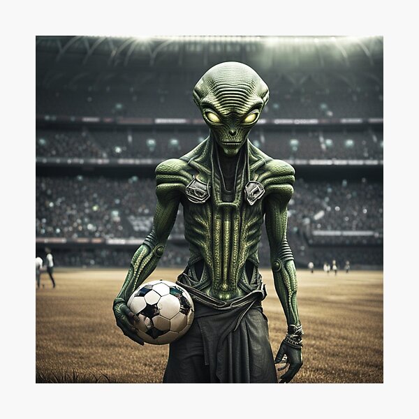 Alien Football Player Photographic Print