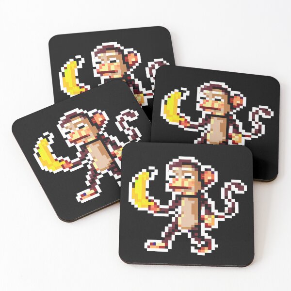 Item preview, Pixel Monkey with Banana designed and sold by pocketart2023.