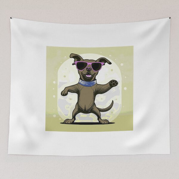 Item preview, dancing dog with shades 2023 tileartwork designed and sold by tileartwork.