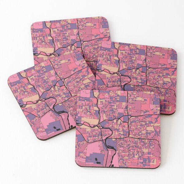 Item preview, Columbus Map Pattern in Purple & Pink designed and sold by PatternMaps.