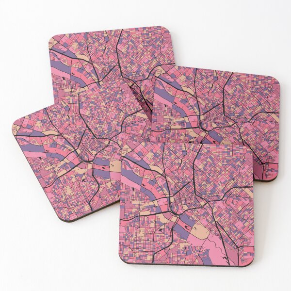 Item preview, Dallas Map Pattern in Purple & Pink designed and sold by PatternMaps.