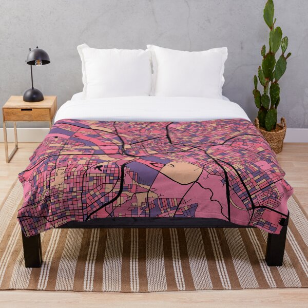 Item preview, Patrón de mapa de Dallas en violeta y rosa designed and sold by PatternMaps.