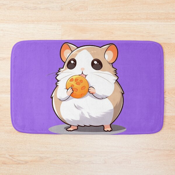 Item preview, Curious Hamster with Ball: Orange-Bowed Cartoon Sticker Art designed and sold by PaintbrushPlace.