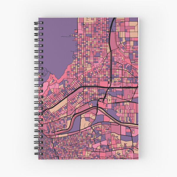 Item preview, El Paso Map Pattern in Purple & Pink designed and sold by PatternMaps.