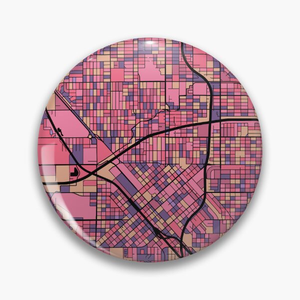 Artikelvorschau, Fresno-Kartenmuster in Lila und Rosa entworfen und verkauft von PatternMaps.