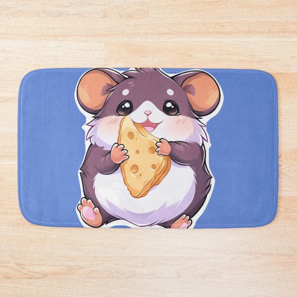 Item preview, Content Baby Hamster with Cheese: Bandana-Adorned Cartoon Sticker Design designed and sold by PaintbrushPlace.