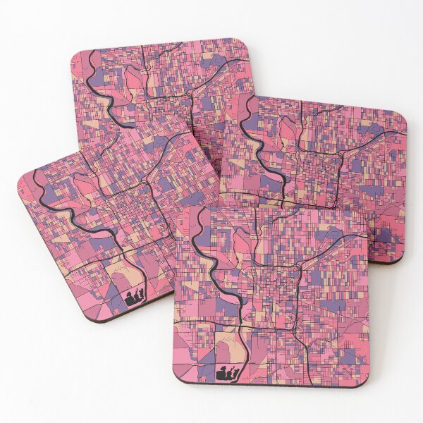 Item preview, Indianapolis Map Pattern in Purple & Pink designed and sold by PatternMaps.