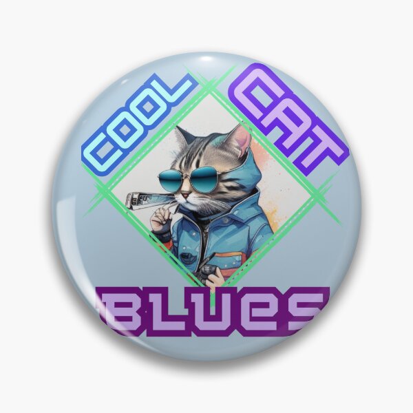 Item preview, Stylish Cat with Harmonica: "Cool Cat Blues" designed and sold by LionCreativeHub.