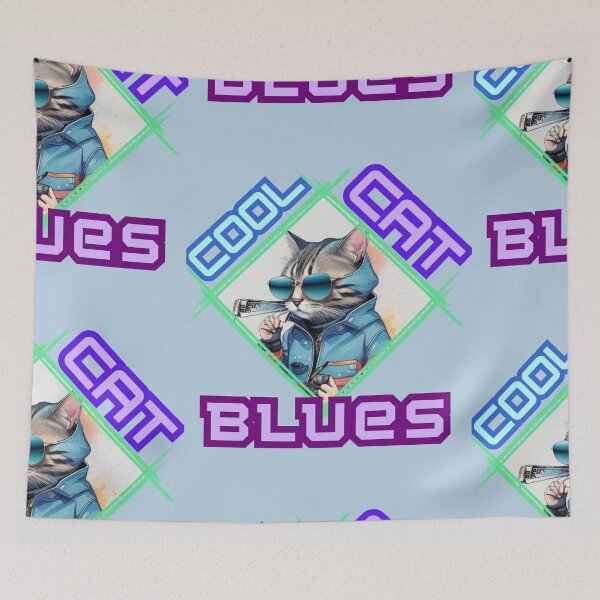 Item preview, Stylish Cat with Harmonica: "Cool Cat Blues" designed and sold by LionCreativeHub.