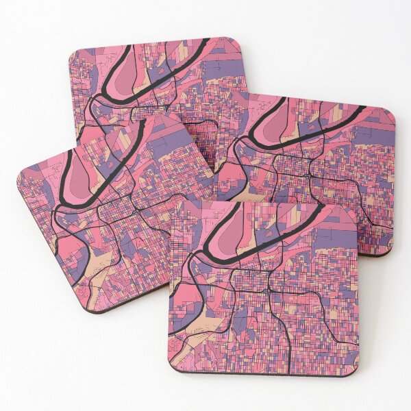 Item preview, Kansas City Map Pattern in Purple & Pink designed and sold by PatternMaps.
