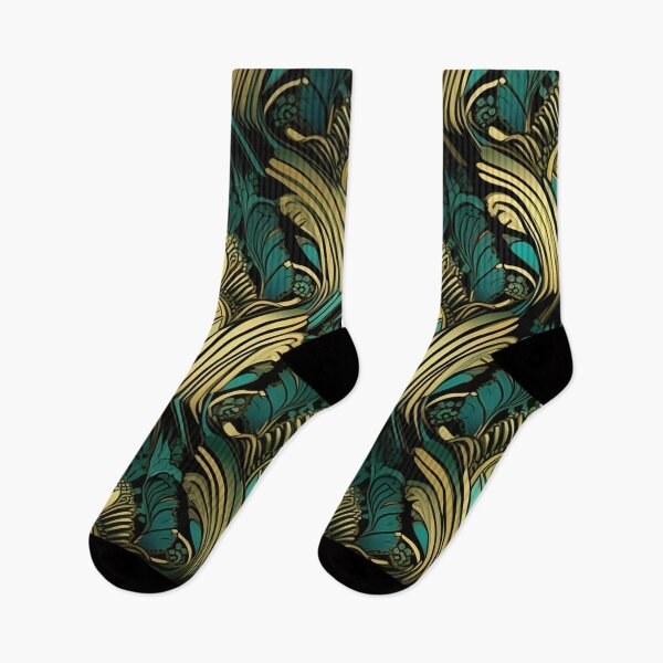 Aperçu de l'œuvre Glamour Art Déco en vert émeraude et or doux créée et vendue par westside310.