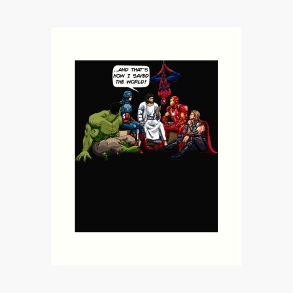 Item preview, Jesus and the superheroes   designed and sold by Iakubowski.