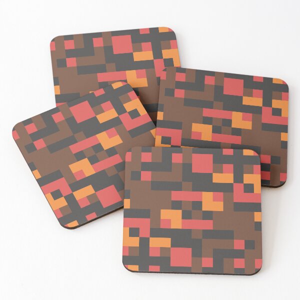 Item preview, Squirrel Shroom Party // Vintage Autumn Gingham Forest Retro 1980s Geometric Cluster Pattern 8bit Pixel Art designed and sold by mixedpixels.