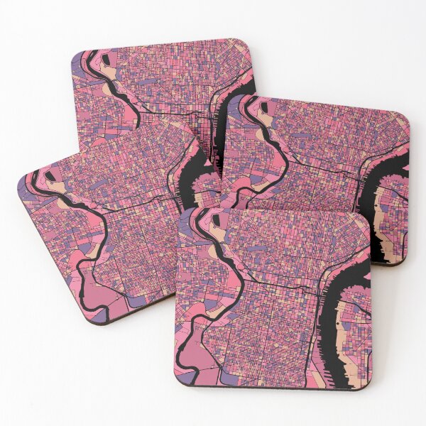 Item preview, Philadelphia Map Pattern in Purple & Pink designed and sold by PatternMaps.
