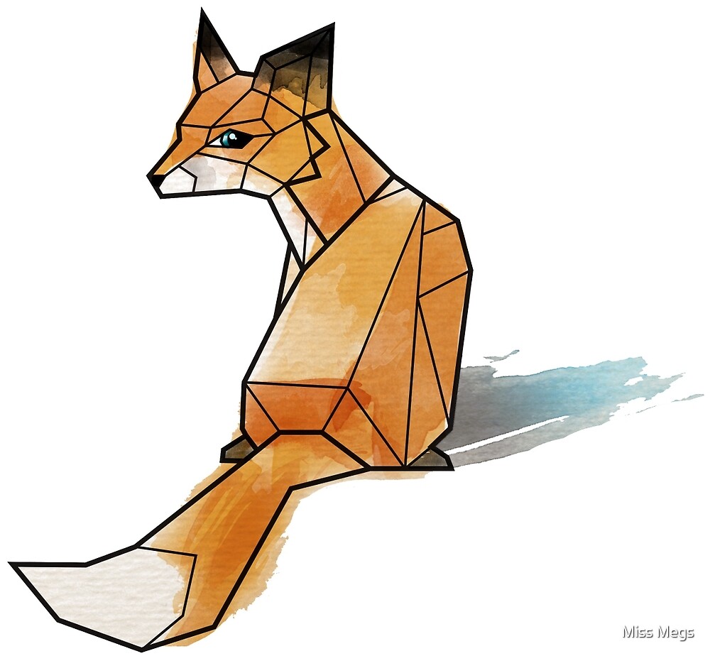 quot geometric watercolour fox quot by miss megs redbubble quot geometric watercolour fox quot by miss megs redbubble