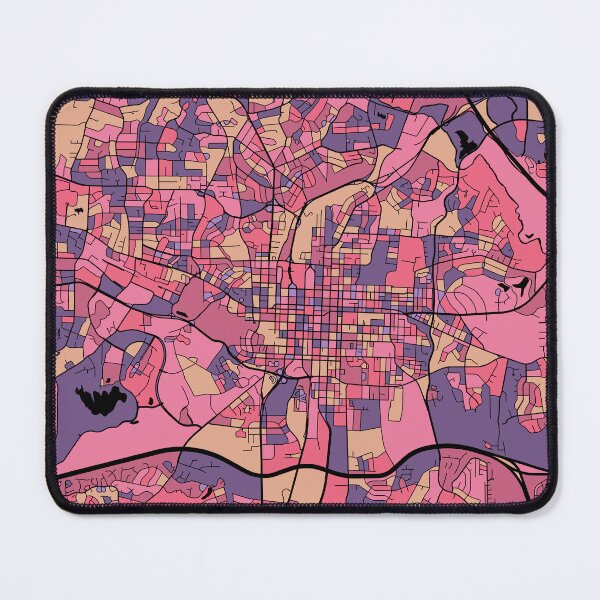 Item preview, Raleigh Map Pattern in Purple & Pink designed and sold by PatternMaps.