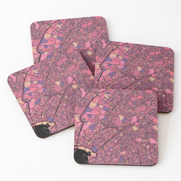Item preview, Athens Map Pattern in Purple & Pink designed and sold by PatternMaps.