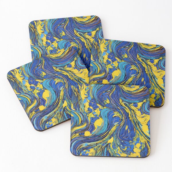 Item preview, Expressionist Emotion in Royal Blue and Lemon Yellow designed and sold by westside310.