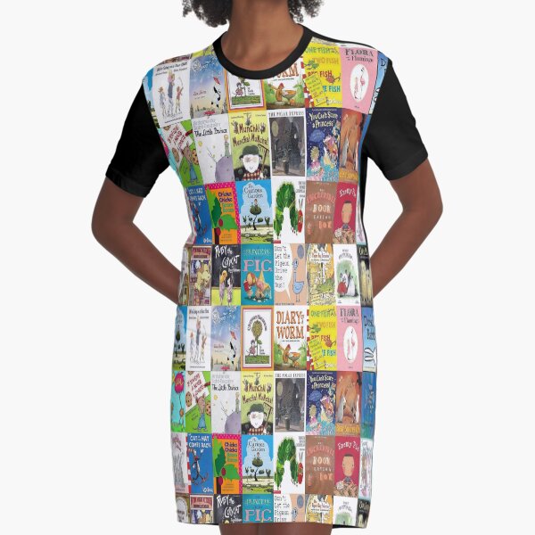 Children Picture Book Covers Graphic T-Shirt Dress