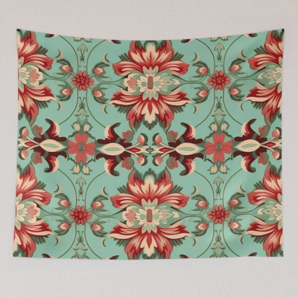 Item preview, Oriental Elegance in Cherry Red and Mint Green designed and sold by westside310.