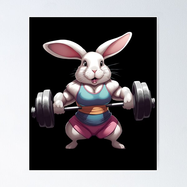 A buff Rabbit at the Gym stock illustration. Illustration of power -  280907222