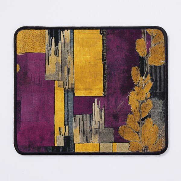 Item preview, Post-Impressionist Splash in Mustard Yellow and Plum Purple designed and sold by westside310.