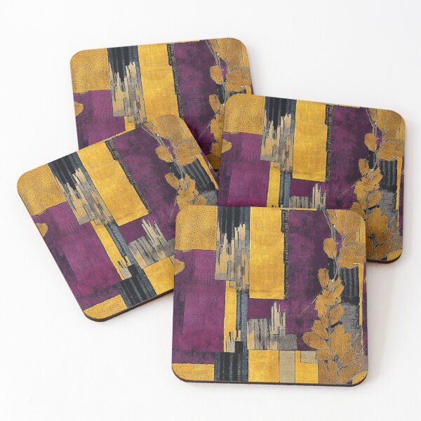 Item preview, Post-Impressionist Splash in Mustard Yellow and Plum Purple designed and sold by westside310.