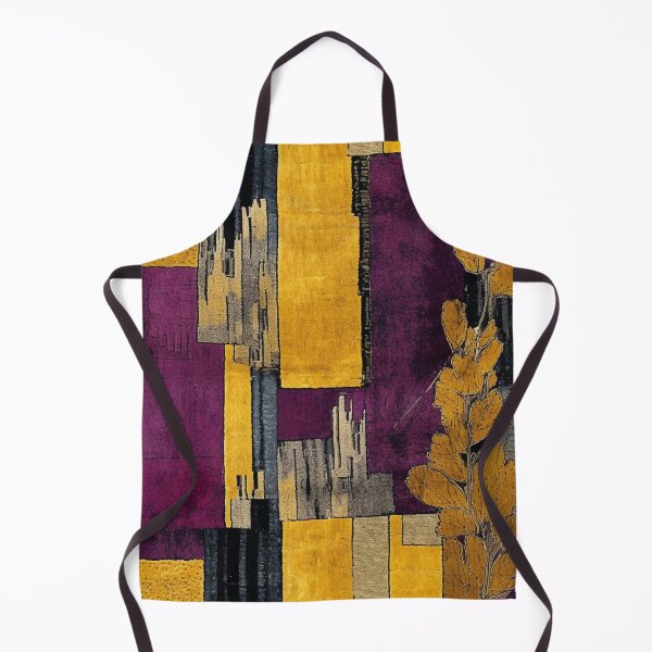 Item preview, Post-Impressionist Splash in Mustard Yellow and Plum Purple designed and sold by westside310.