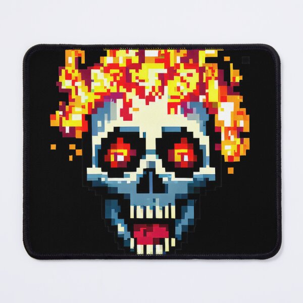 Item preview, Pixel Skull with Flame - Fiery and Fierce designed and sold by pocketart2023.