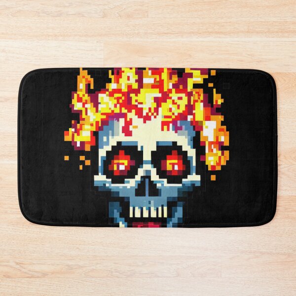 Item preview, Pixel Skull with Flame - Fiery and Fierce designed and sold by pocketart2023.