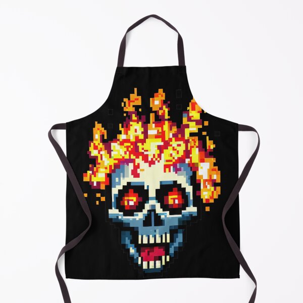 Item preview, Pixel Skull with Flame - Fiery and Fierce designed and sold by pocketart2023.