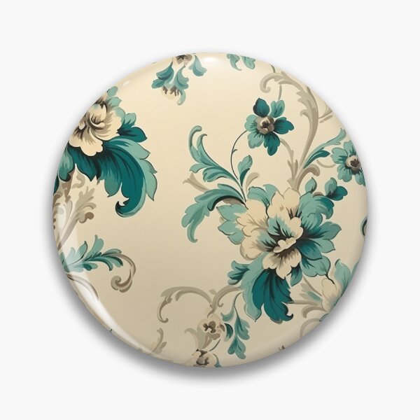 Item preview, Rococo Romance in Teal and Soft Beige designed and sold by westside310.