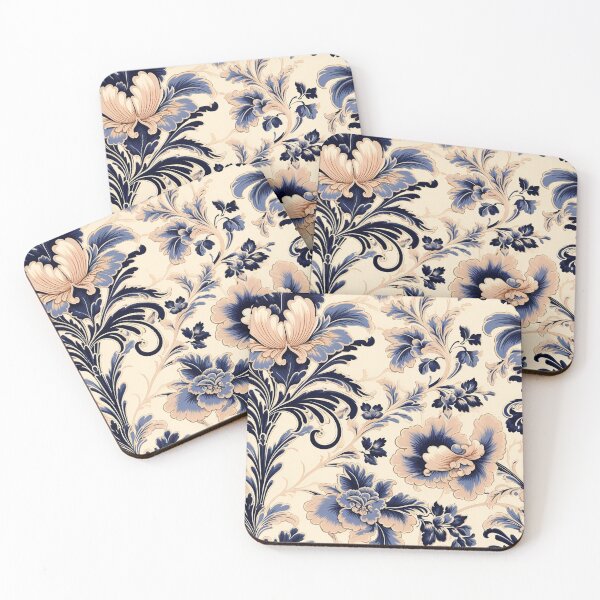 Item preview, Romantic Whispers in Cobalt Blue and Pale Peach designed and sold by westside310.