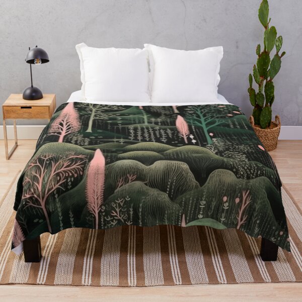 Item preview, Surrealist Dreams in Forest Green and Blush Pink designed and sold by westside310.