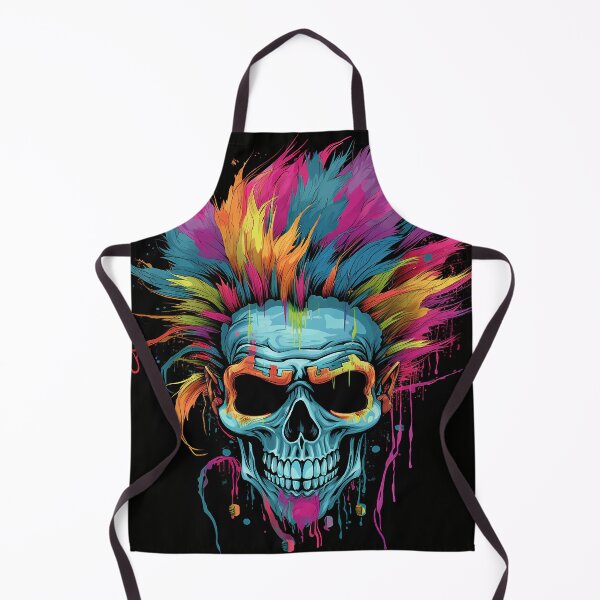 Item preview, Colorful horror punk zombie skull designed and sold by drizzd.