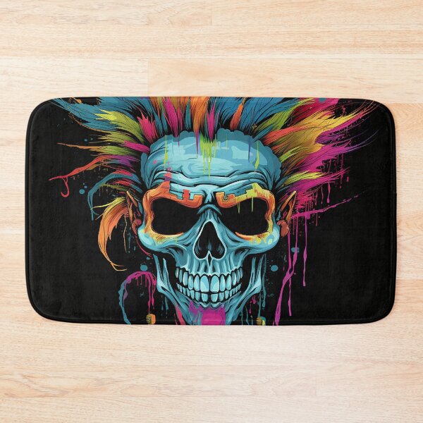 Item preview, Colorful horror punk zombie skull designed and sold by drizzd.