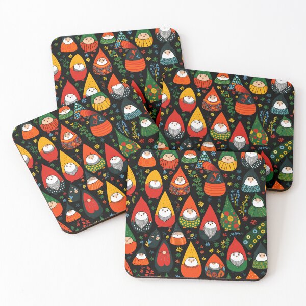 Item preview, Colorful fantasy pattern blue white green red yellow orange black pixies designed and sold by G-M-Designs.